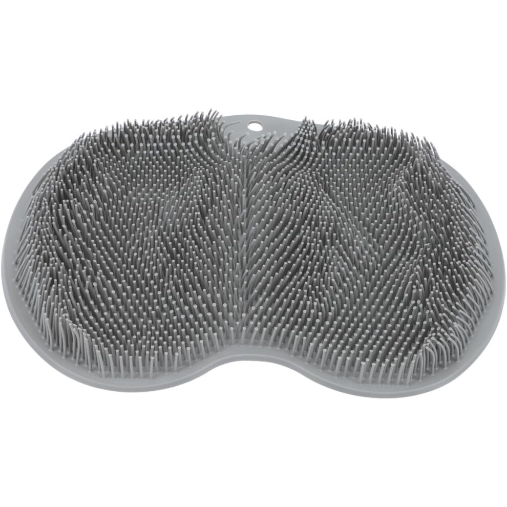 Hkhbjs Grey Shower Foot And Back Scrubber Mat With Suction Cups 23X30cm Tpe Foot Massager Cleaner Pad
