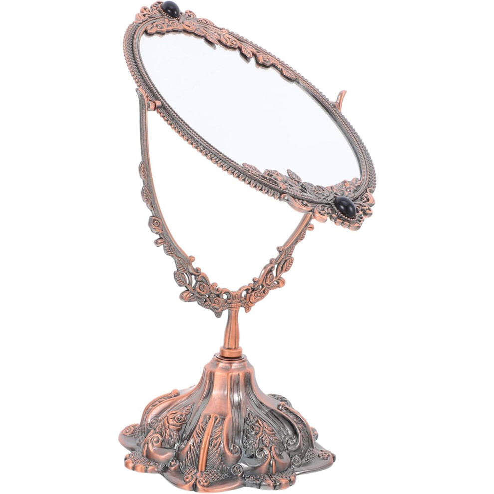 Hkhbjs Retro Makeup Mirror Vintage Tabletop Double-Sided Cosmetic Mirror For Dressing Vanity Swivel Metal