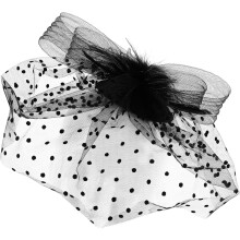 Vintage svart netting slør fascinator hatt sløyfe brudehodeplagg kvinners pent teselskap hårspenne