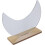 Irregular Desktop Mirror Wooden Base Frameless Moon Shape Cosmetic Mirror 1
