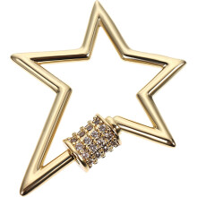 Llavero con hebilla de tornillo en forma de estrella, colgante de joyería, hebilla de collar, conector de enlace de circonita cúbica blanca