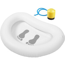 Tragbares, aufblasbares und zusammenklappbares Fußbad zum Einweichen und Reinigen der Füße, Material: PVC, Farbe: Weiß, geeignet