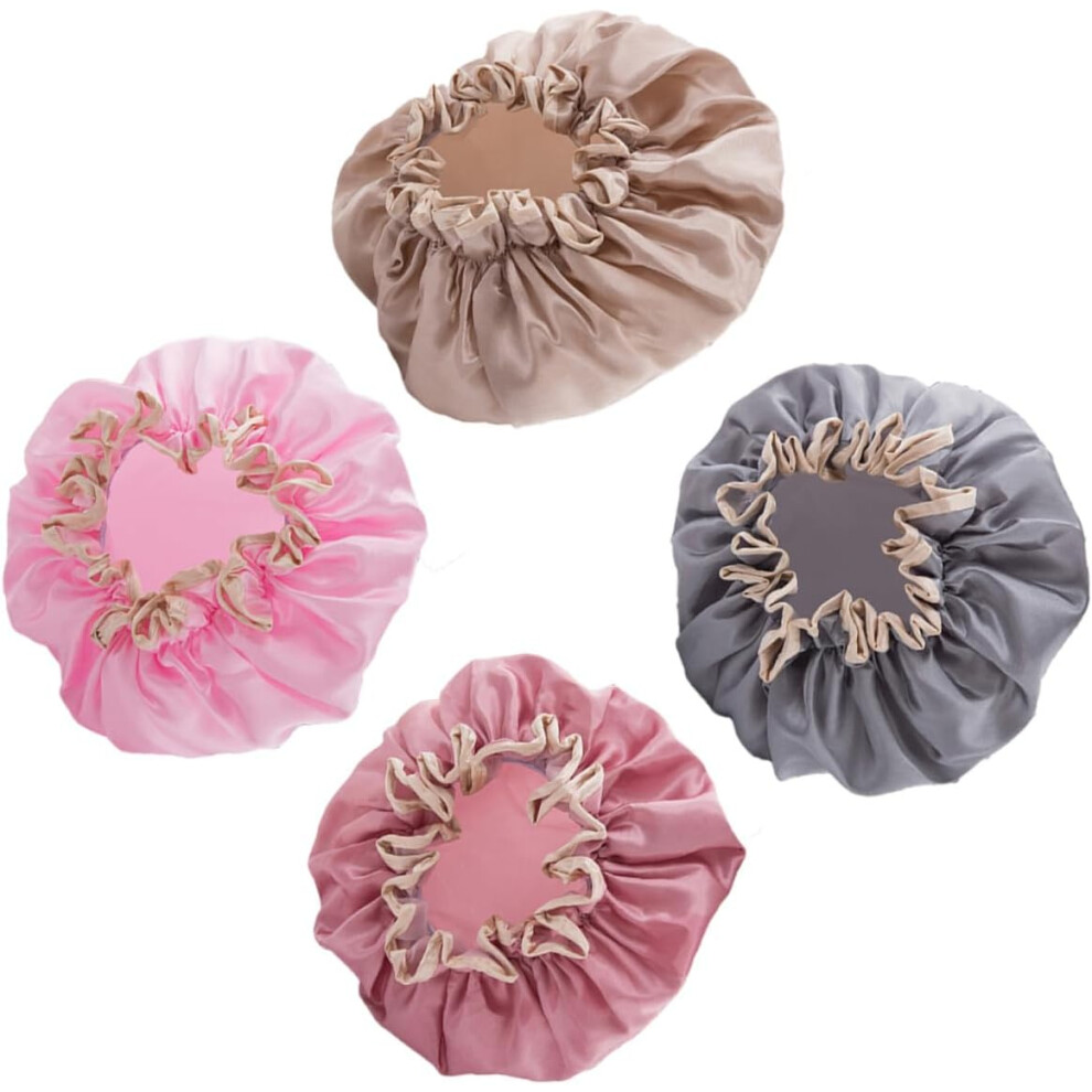 Hkhbjs 4Pcs Double-Layer Bath Caps Bathing Shower Caps Hair Protective For Shower Use For Hair Styling