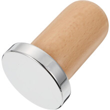 Kaffeebohnenpresse, ergonomisches Design, flache Edelstahlbasis, Holz-Kaffeebohnen-Nivellierer für Zuhause