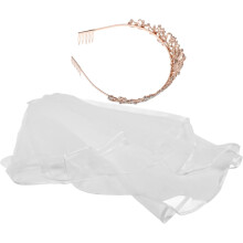 1 Set Elegantes Braut-Tiara und Schleierkrone mit Spitzenschleier, vielseitiger Hochzeits-Kopfschmuck