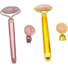 1 ensemble de rouleau de jade pour le visage et de Gua en or rose pour le raffermissement de la peau et la circulation.