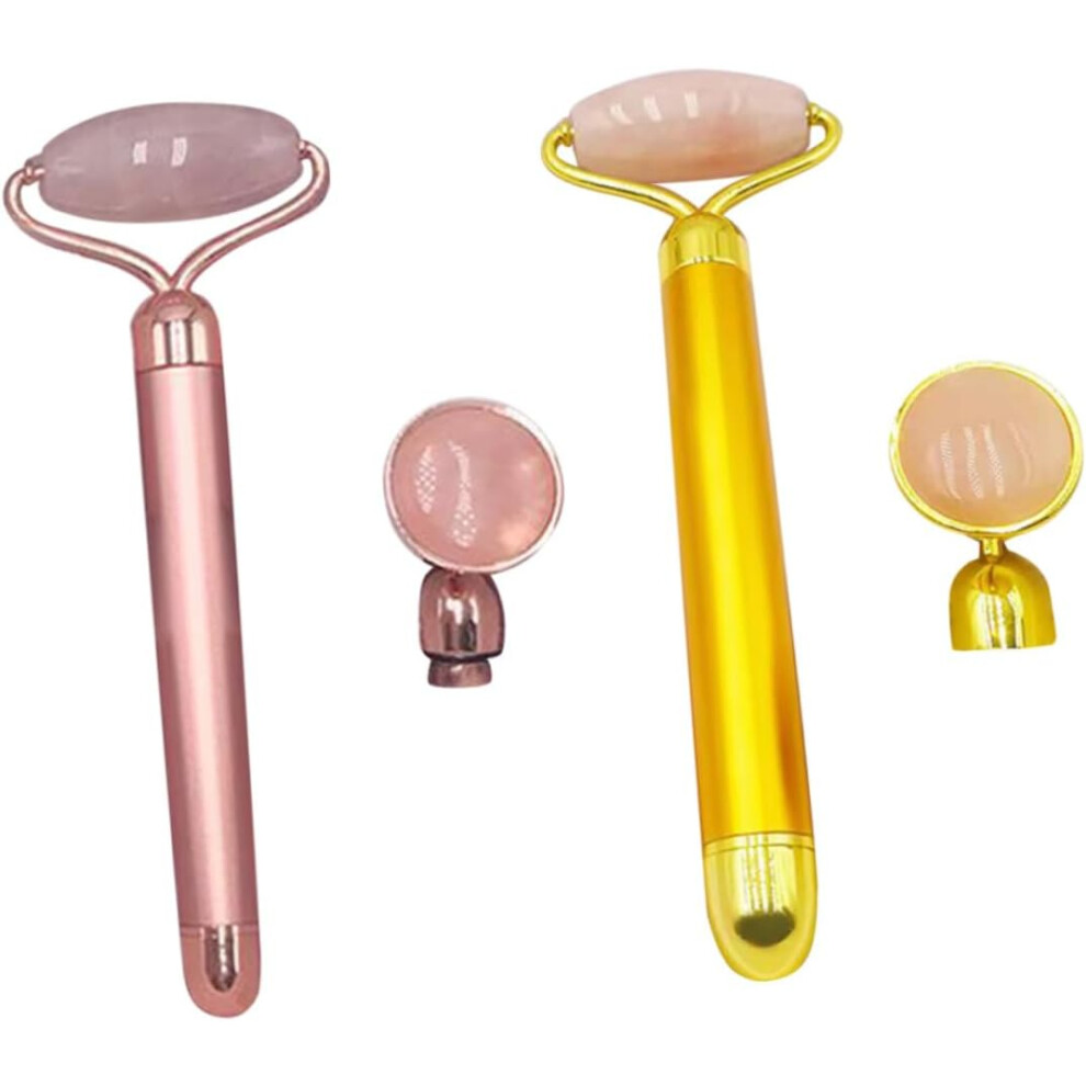 Hkhbjs 1Set Jade Face Roller And Gua Rose Gold Facial For Skin Tightening And Circulation