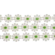 15 Yards Light Green Embroidered Daisy Lace Trim 2.5cm Decorative Fabric Ribbon