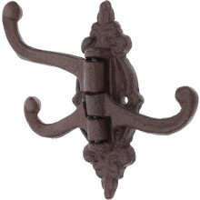 Schwerlast-Wandgarderobenhaken im Vintage-Stil mit drei drehbaren Schwenkarmen aus Gusseisen