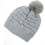 Knitted Hat with Plush Ball Winter Warm Solid Color Beanie Soft Acrylic Warm Hat 1
