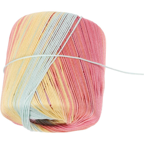Fio de algodão gradiente para crochete e malha, 13 luz arco-íris mão malha fio