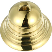 Antike Kupferglocke als Hängeornament, Glockenanhänger, goldfarbenes Kupfermaterial, zarte Oberfläche