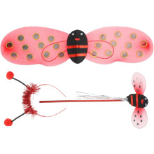 Marienkäferflügel-Set für – Rote Glitzer-Feenflügel mit Haarband