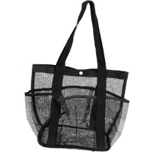 Sac de douche portable en filet, grande capacité, sac de plage/de voyage pour ranger les articles de toilette