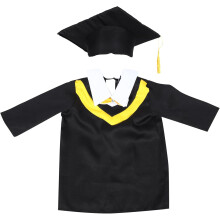Ensemble toge et chapeau de fin d'études préscolaires pour enfant de 100 cm, robe académique à col jaune