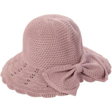 Cappello a maglia con protezione solare, design a cupola, tesa larga, ideale per la spiaggia e le vacanze al mare, colore viola.