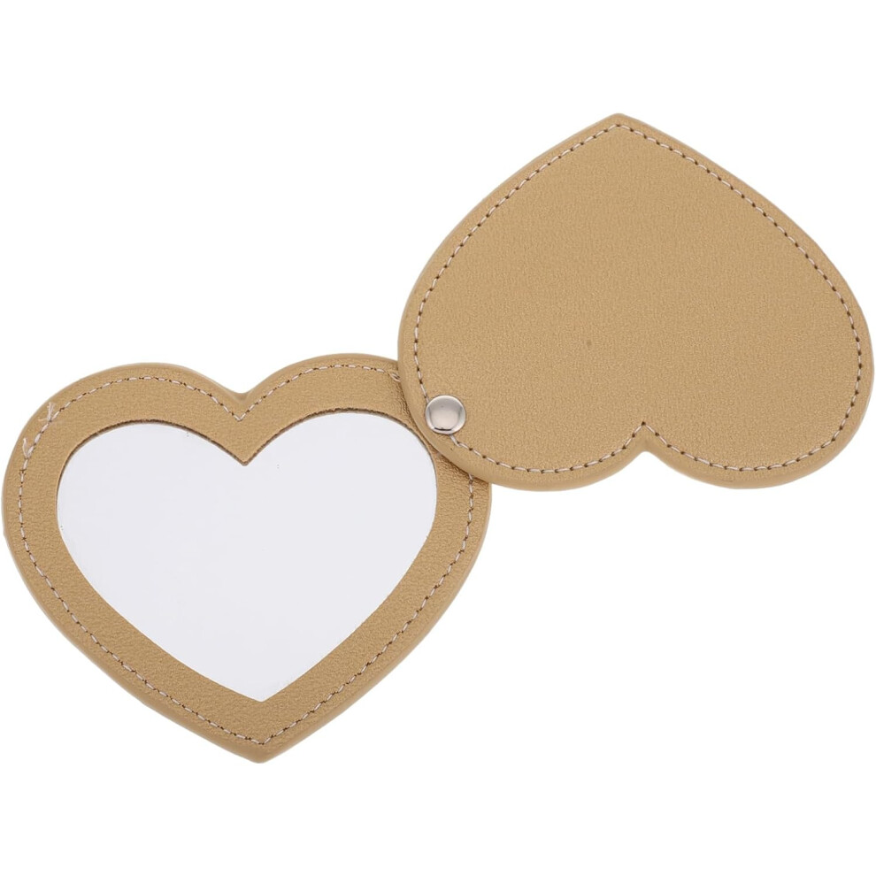 Hkhbjs Mini Makeup Mirror Heart Shaped Design Compact Portable