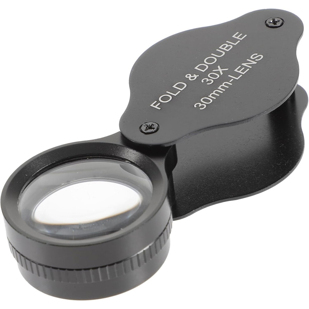 Hkhbjs 30X Handheld Folding Magnifying Glass Portable 30Mm Optical Lens