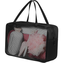 Neceser de malla, neceser de viaje, estuche de maquillaje para mujer, material Oxford, gran capacidad de almacenamiento.