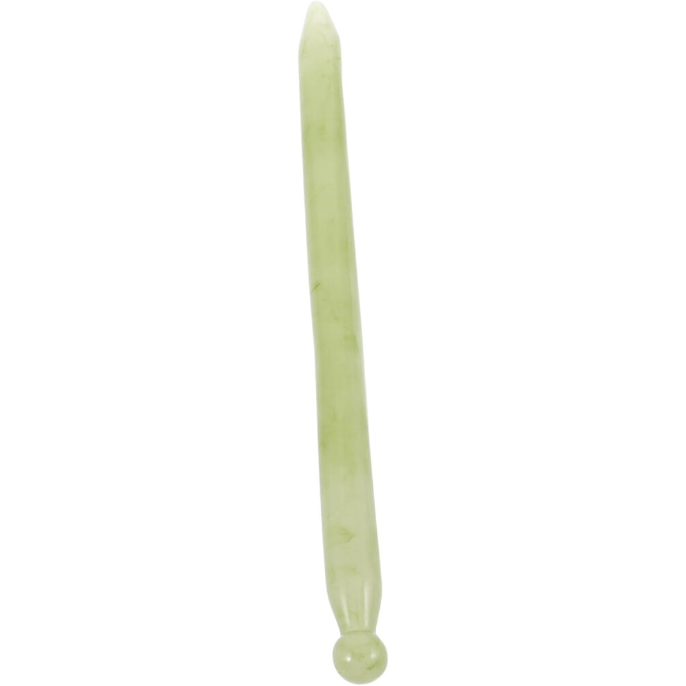 Hkhbjs Green Jade Acupressure Massage Stick Handheld Natural Jade Stone Point Massage Tool