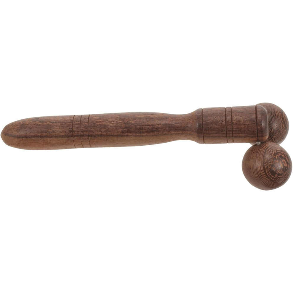 Hkhbjs Wenge Wood Facial Massage Roller Dual Spheres, Portable Face Roller
