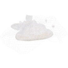 Chapeau rétro élégant en maille blanche pour femme, idéal pour les mariages et les goûters.