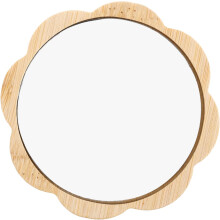 Kleiner, handlicher Kosmetikspiegel aus Holz, ideal für Reisen und als Schminktisch für Frauen.
