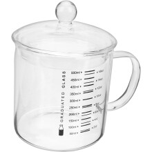 Glasbecherdeckel mit hitzebeständiger Messskala für Bürogetränke, Trinkbecher für Kaffee und Tee