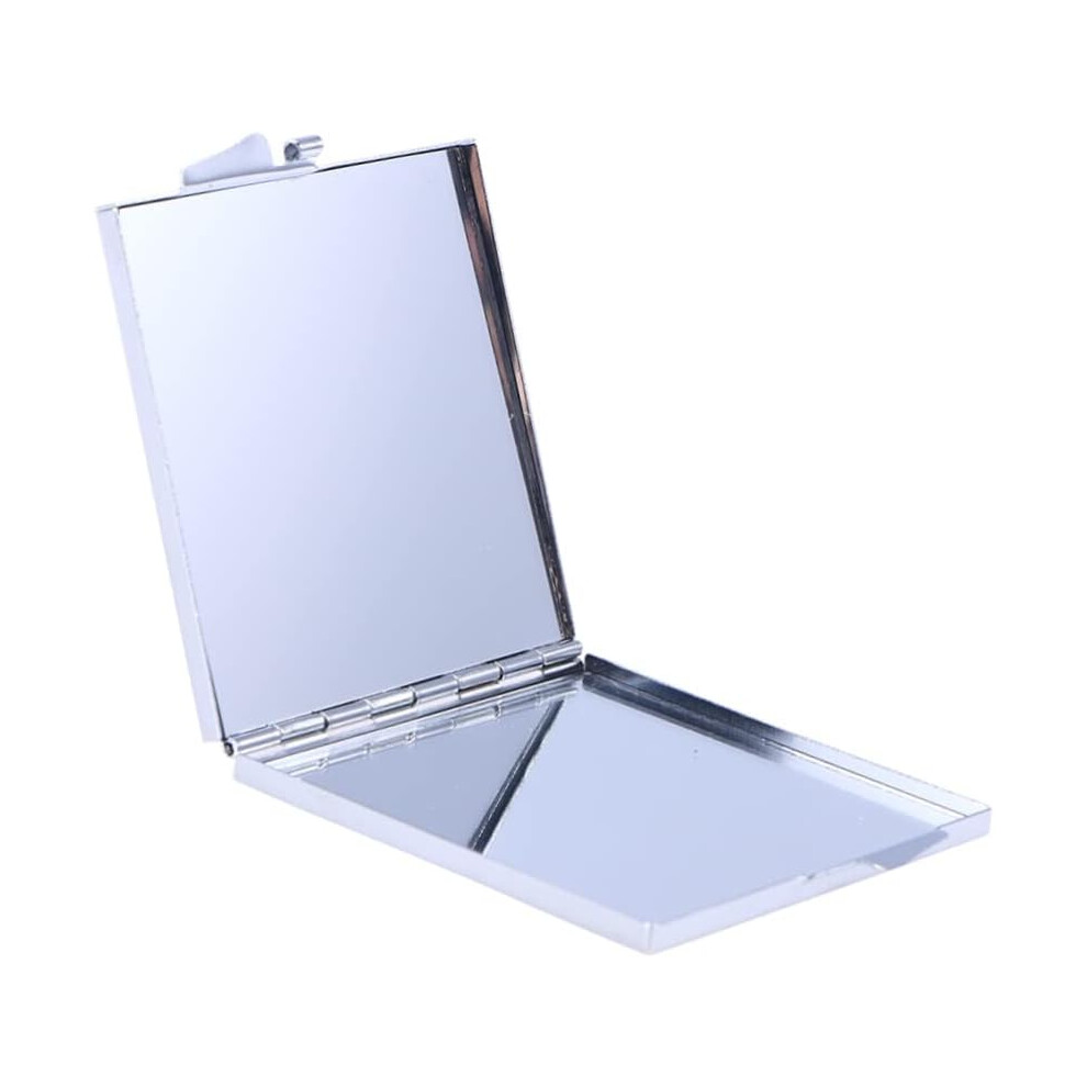 Hkhbjs Compact Folding Makeup Mirror 10Cm Square Dual-Sided Portable Travel Mirror With Metal Housing For Beauty Go