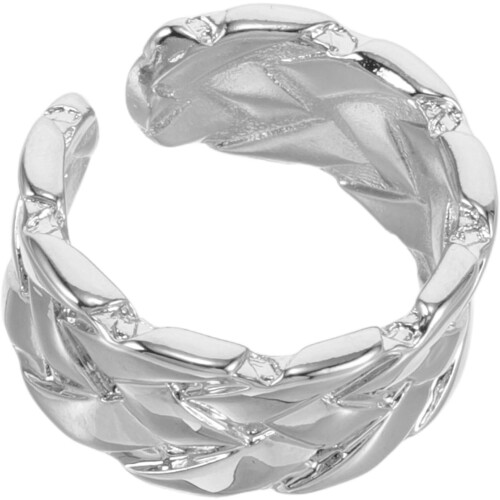 Offener, gewebter Ring aus Silber, Kupfer, verstellbar, Punk-Ehering