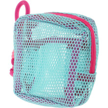 Pochette de rangement de maquillage en filet, sac de toilette portable avec fermeture éclair