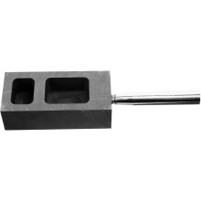 Molde de lingote de grafite com alça dupla 200g 400g molde de fundição de metal para ouro para prata
