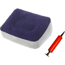 Aufblasbares PVC-Reise-Fußkissen mit beflockter Oberfläche, tragbarer Fußhocker 37 x 28 cm