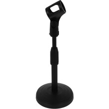 Tischmikrofonständer, verstellbarer Winkel, freihändige Nutzung, Metall/Kunststoff, Schwarz