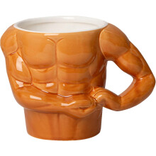 Keramik-Kaffeebecher mit Muskelmotiv und stabilem, flachem Boden, bezaubernder Becher mit muskulöser Körperform