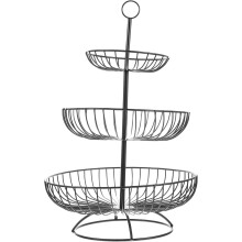 Mehrschichtiger Obstkorb aus Eisen, dreistöckige Obstschale mit filigranem Design
