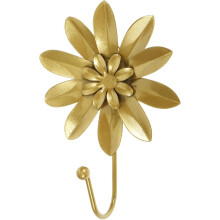 Multifunktionshaken in Form einer goldenen Blume aus Eisen, Wandhaken