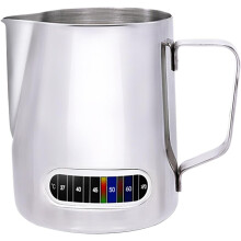 600-ml-Kaffeeaufschäumkännchen aus Edelstahl mit integriertem Thermometer und Temperaturregelung