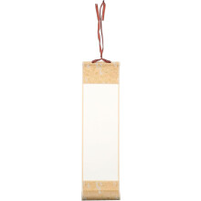 Chinesische Kalligrafierolle, leeres Reispapier, 10 x 38 cm, gelber Hanf, kleine Hängerolle