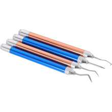 4-teiliges Set beleuchteter Entgitterungswerkzeuge für Vinylfolien mit blauen und goldenen Haken, LED-Stiftset