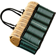 Große Handtasche aus Kunstrattan, gewebte Kunststofftasche für Damen, ideal für Strand, Reisen, Einkaufen, Picknick und Outdoor-Aktivitäten