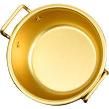 Große Aluminium-Rührschüssel mit goldglänzenden Kanten, leicht und vielseitig einsetzbar