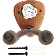 Gitarvegghenger med hygrometer Dekorativt plassbesparende veggfeste i tre og metall