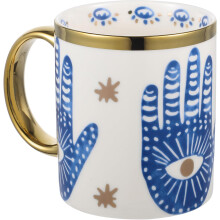 Elegante Wassertasse, Keramik-Kaffeetasse, dekorativer Becher, blau, flacher Boden, robust, modisch