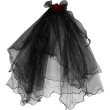 Ghost Bridal Veil Lace Headpiece and Roses Halloween Party Costume Veil
