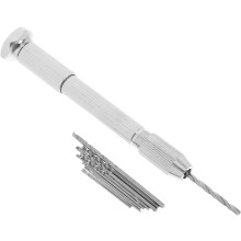 Handbohrer-Set mit Stiftschraubstock, Einzelkopf und 10 Mini-Bohrern, geeignet für Modellbau und Schmuckherstellung