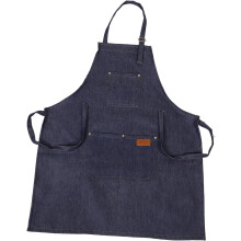 Friseurschürze aus Denim mit Taschen, Salonkittel zum Haareschneiden und -färben