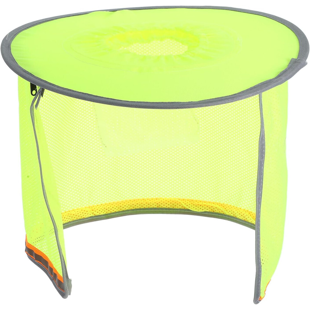 Safety Helmet Sun Shield Hard Hat Attachment With Fluorescent Yellow Full Brim Neck Shade Elastic 5455468296635