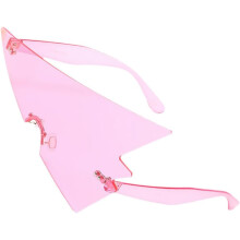 Lunettes de soleil triangulaires sans monture pour femmes, lunettes de soirée légères roses sans monture, lunettes amusantes