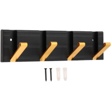 4er-Set Wandhaken, Aluminium, verdecktes Schraubendesign, abgerundete Ecken, modern, stilvoll, kreativ für Schlafzimmer, Kleiderschrank